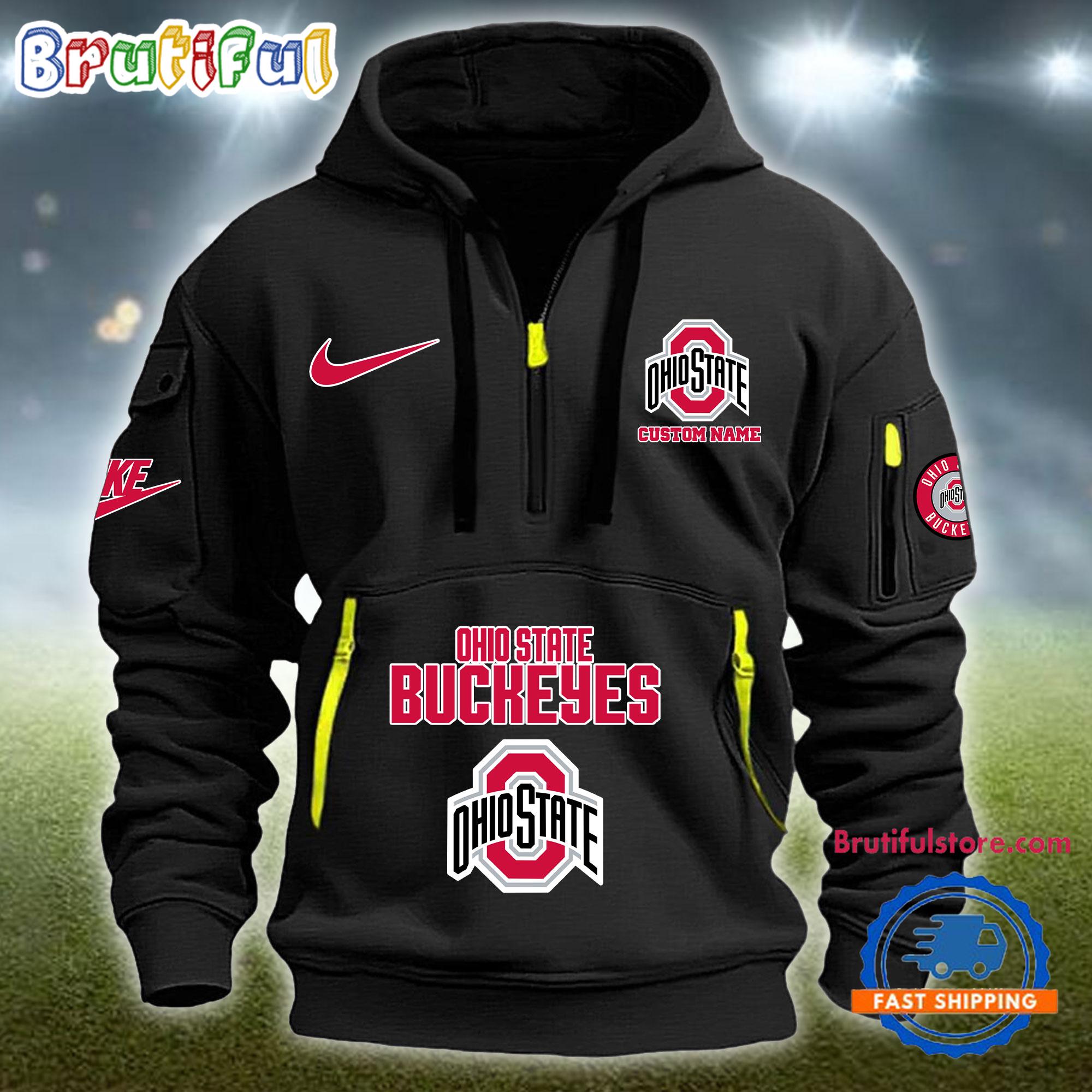 Sportswearmerch Ohio State Buckeyes NCAA Half Zip Hoodie For Fan