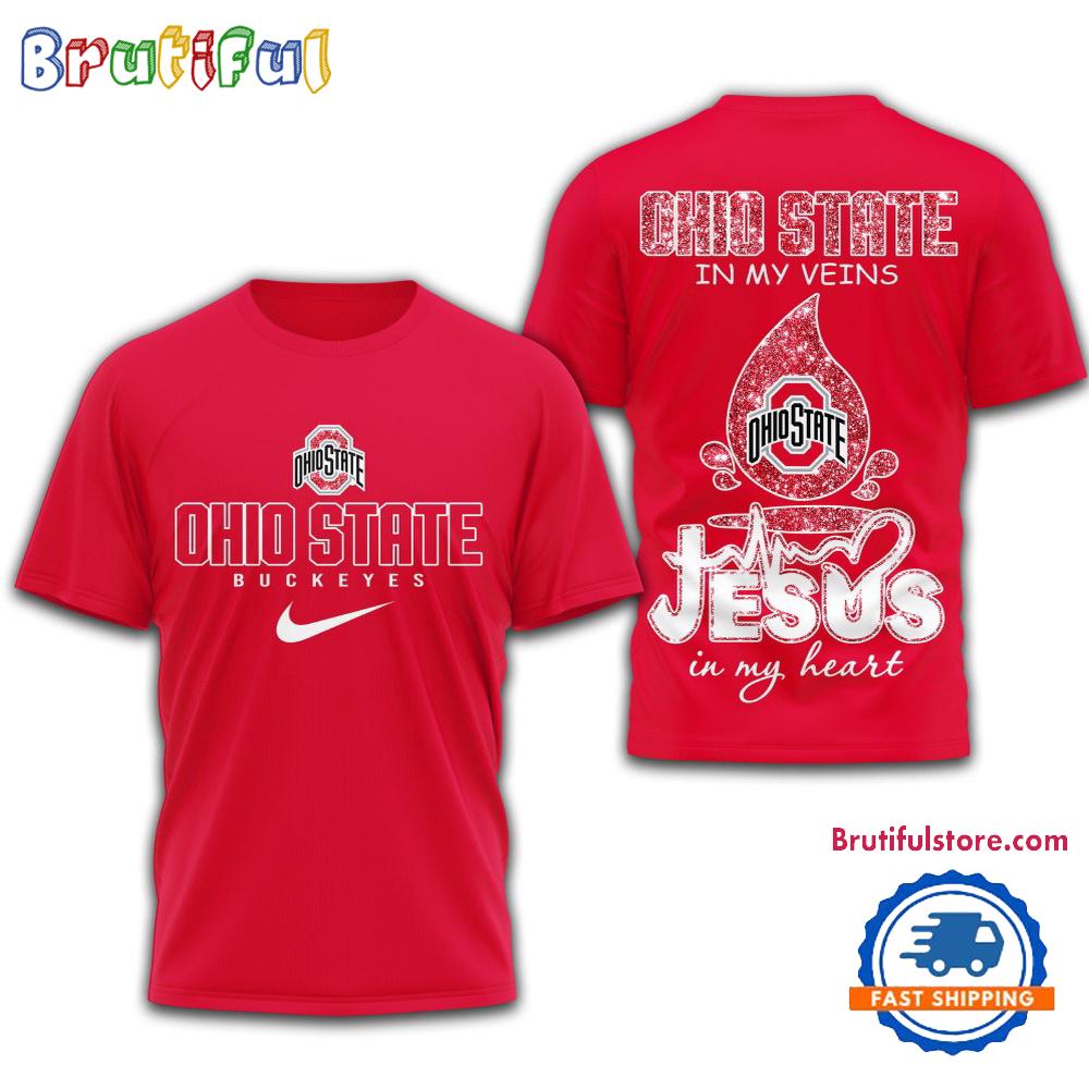 Sportswearmerch Ohio State Buckeyes NCAA Jesus In My Heart T-Shirt For Fan