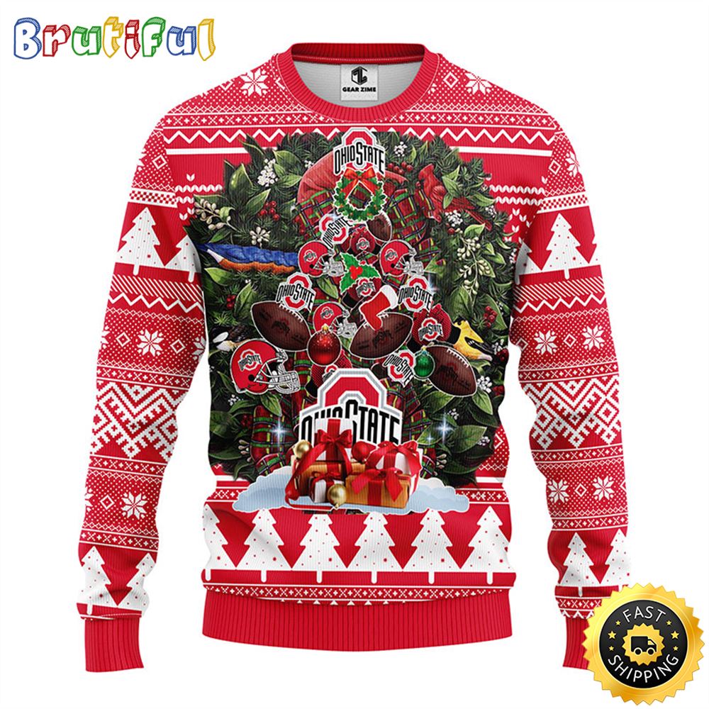 Sportswearmerch Ohio State Buckeyes NCAA Personalized Christmas Sweater For Fan