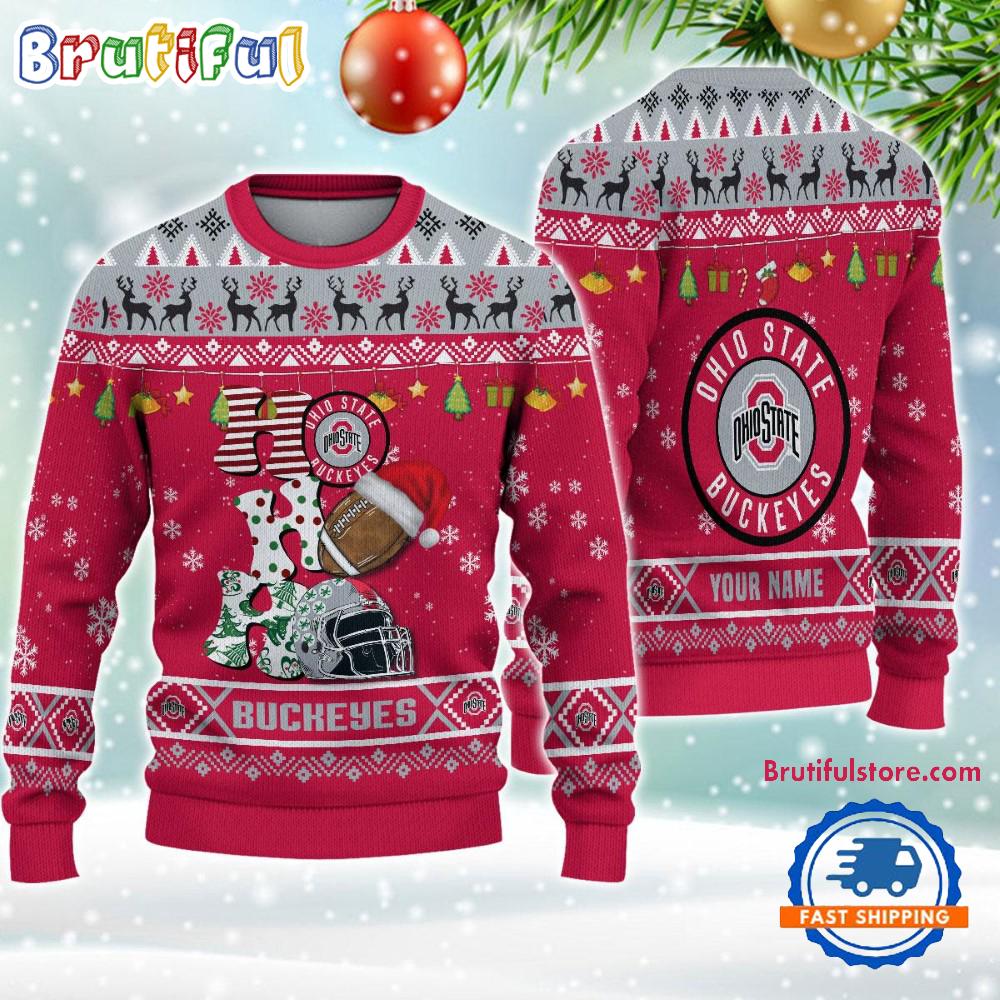 Sportswearmerch Ohio State Buckeyes NCAA Personalized Christmas Sweater For Fan