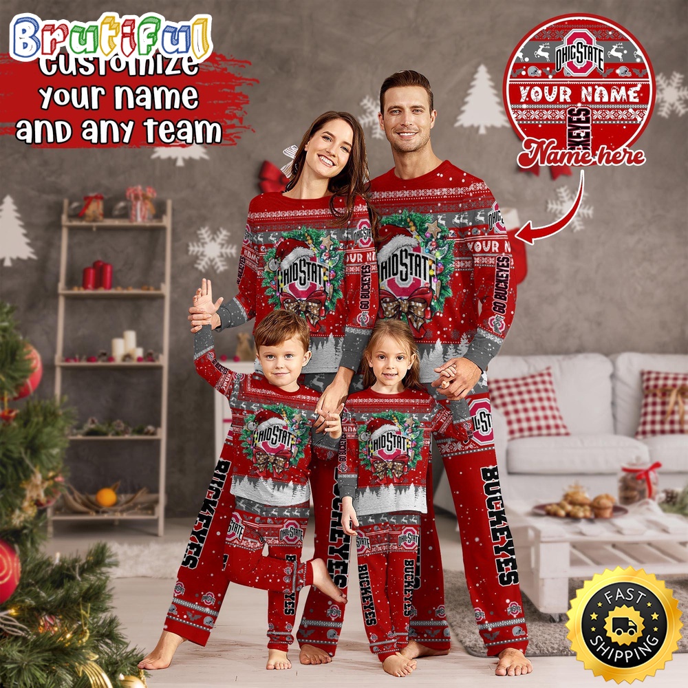 Sportswearmerch Ohio State Buckeyes NCAA Personalized Pajamas Family For Fan