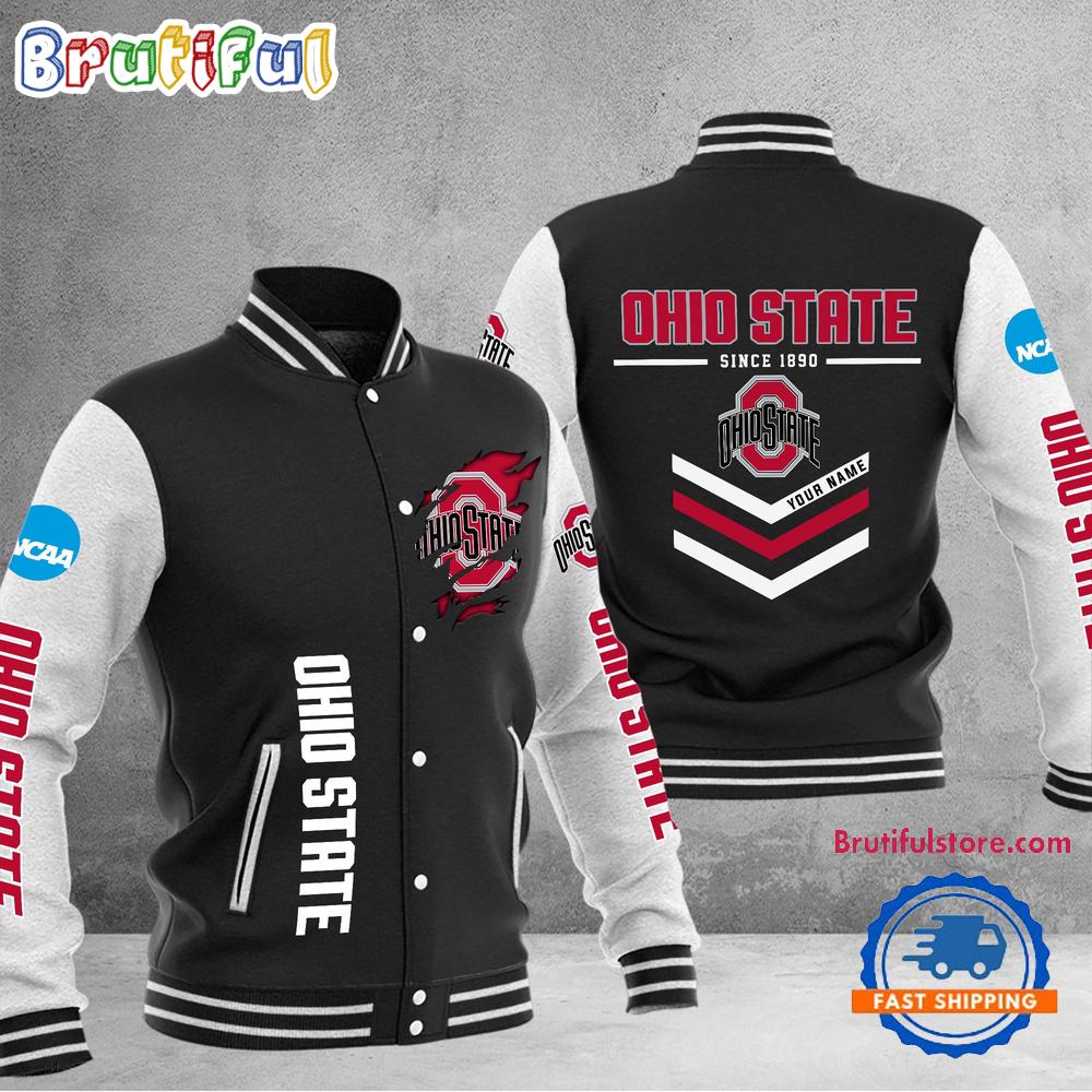 Sportswearmerch Ohio State Buckeyes NCAA Personalized Personalized Baseball Jacket For Fan