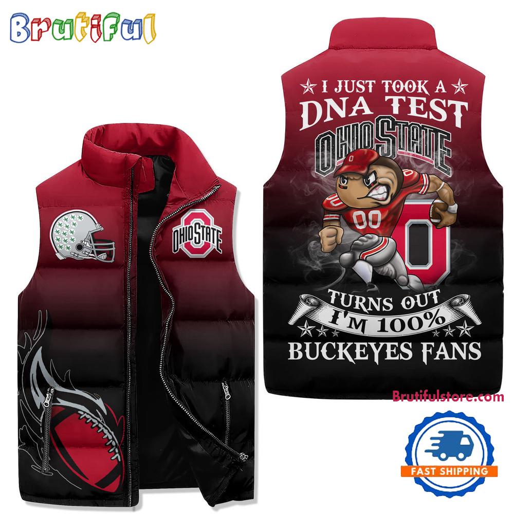 Sportswearmerch Ohio State Buckeyes NCAA Sleeveless Puffer Jacket For Fan
