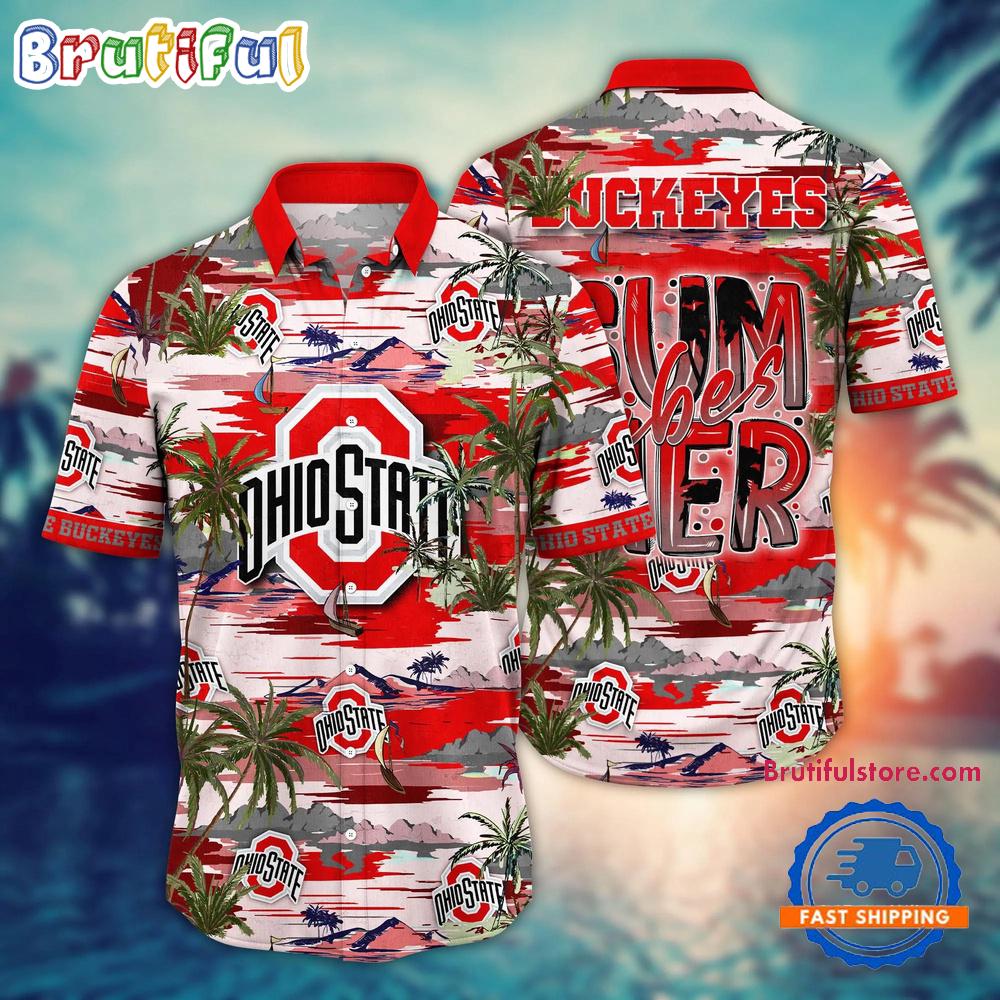 Sportswearmerch Ohio State Buckeyes NCAA Summer Beach Personalized Hawaiian Shirt For Fan
