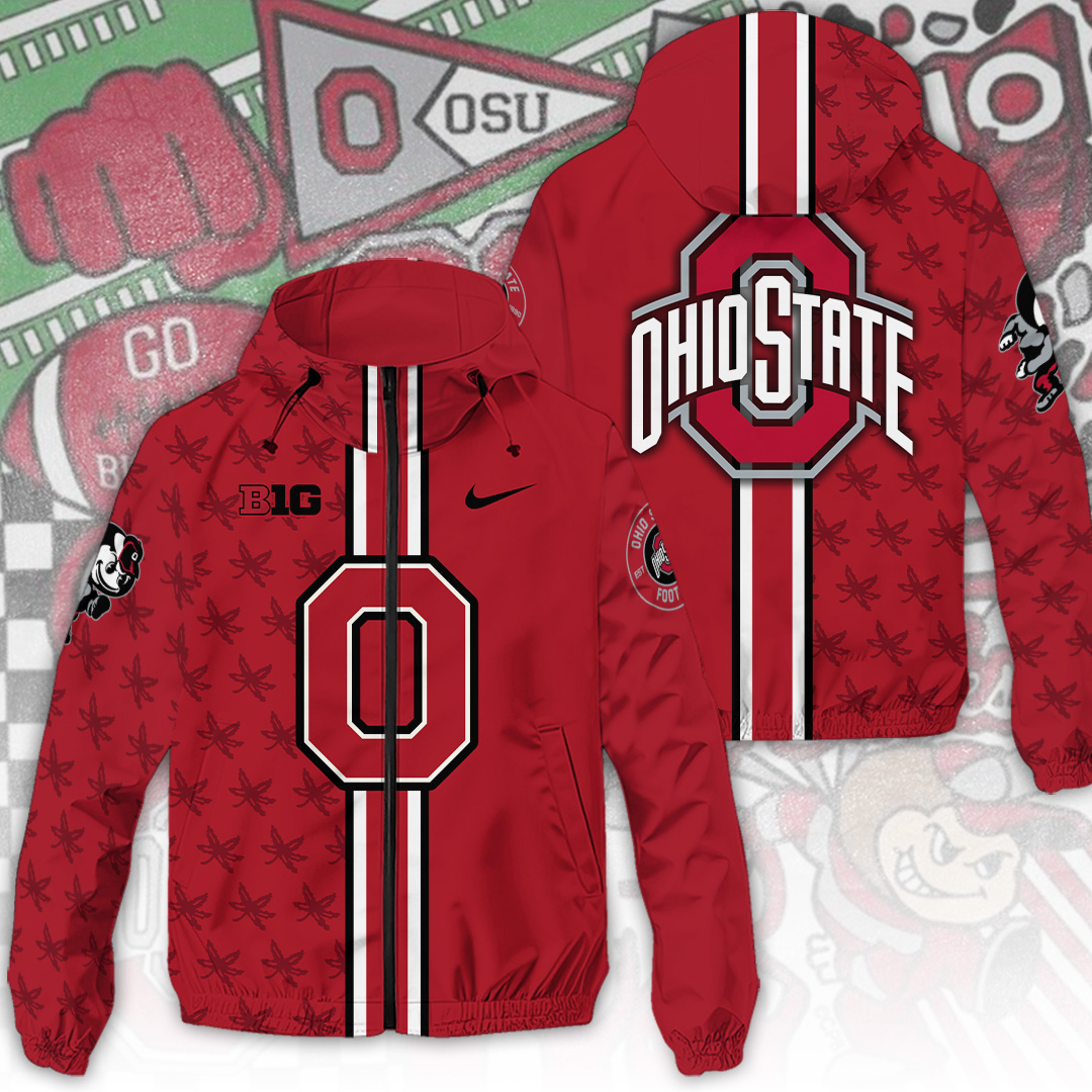 Sportswearmerch Ohio State Buckeyes NCAA Windbreaker Jacket For Fan