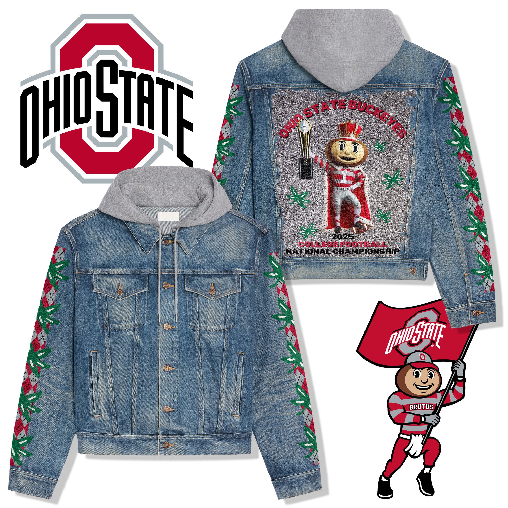 Sportswearmerch Ohio State Buckeyes Style Hooded Denim Jacket Gift For Fans