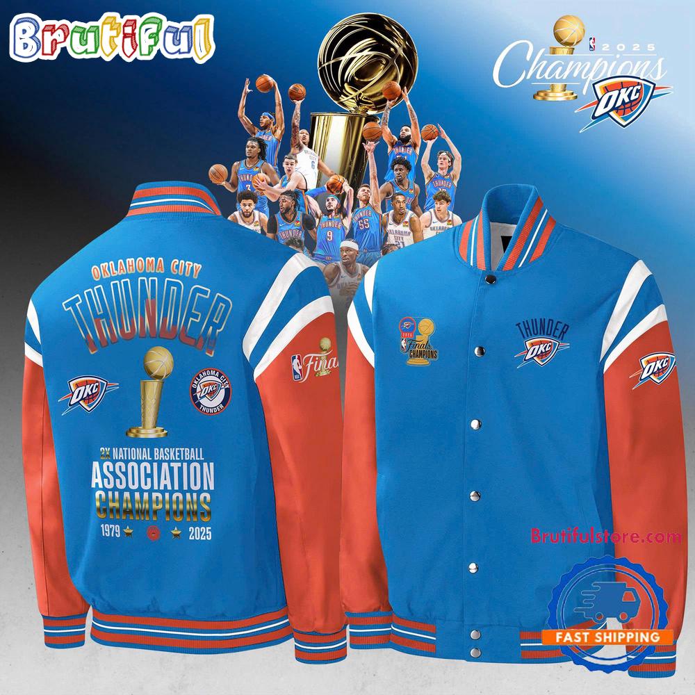 Sportswearmerch Oklahoma City Thunder NBA Champions Personalized Baseball Jacket For Fan