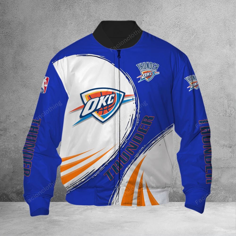 Sportswearmerch Oklahoma City Thunder NBA Personalized Bomber Jacket For Fan