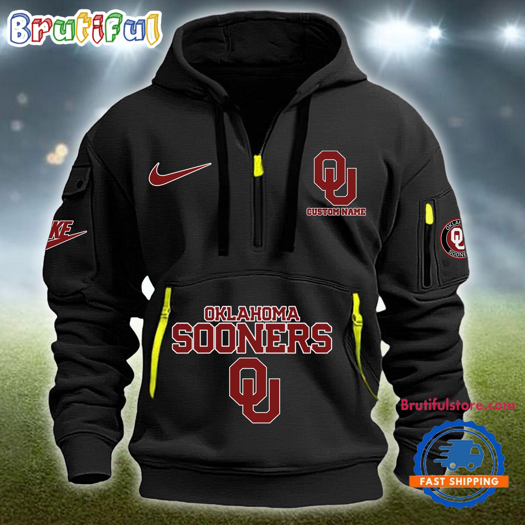 Sportswearmerch Oklahoma Sooners NCAA Half Zip Hoodie For Fan