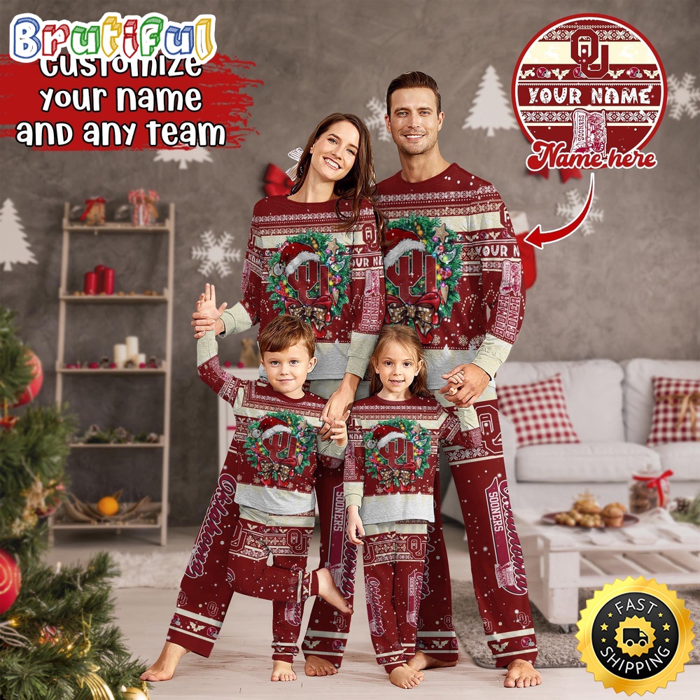 Sportswearmerch Oklahoma Sooners NCAA Personalized Pajamas Family For Fan
