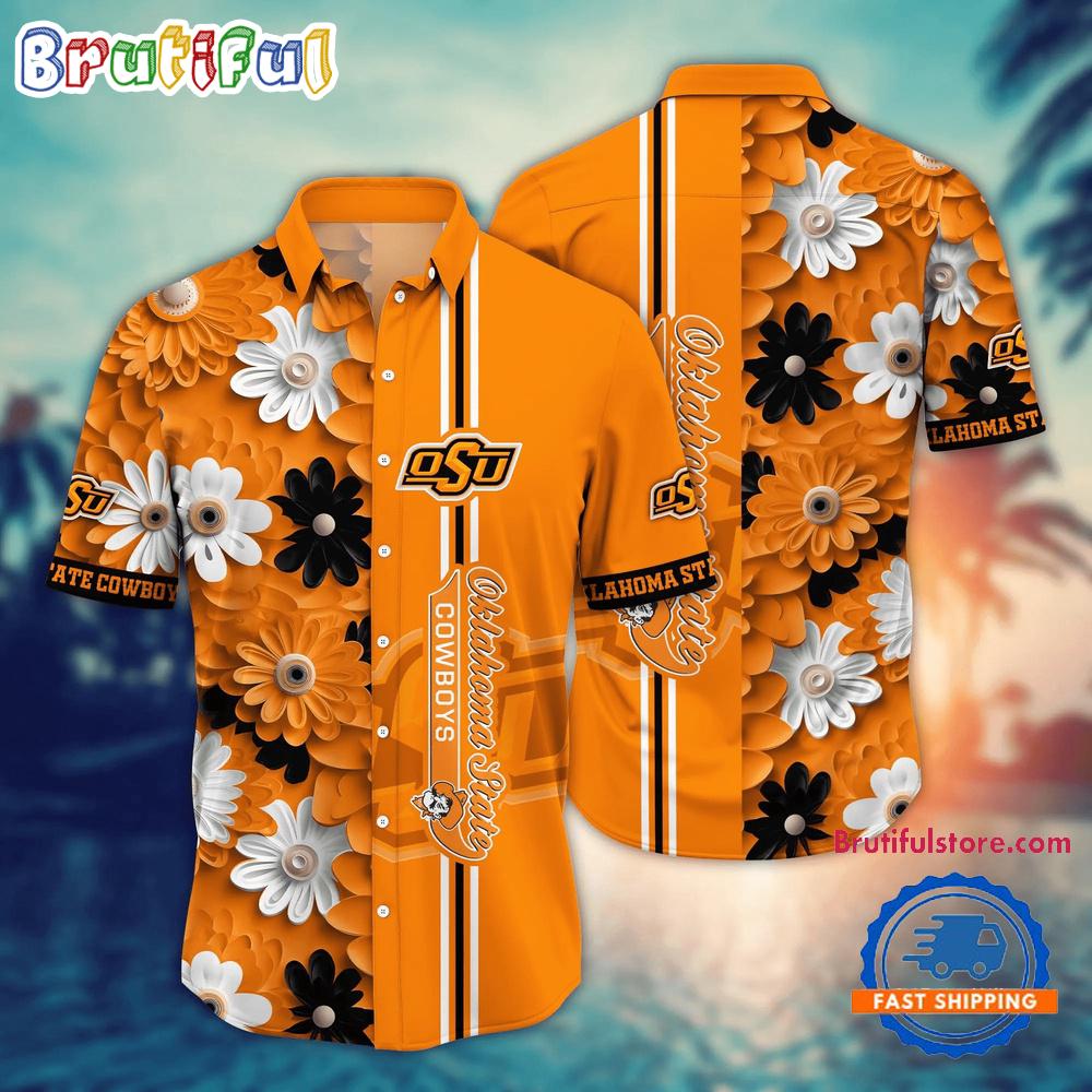 Sportswearmerch Oklahoma State Cowboys NCAA Flower Summer Personalized Hawaiian Shirt For Fan