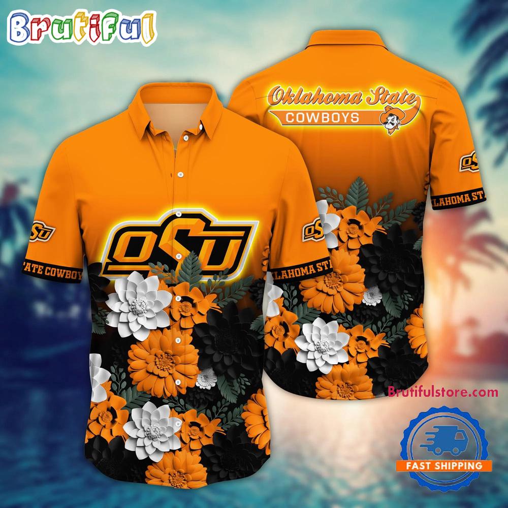 Sportswearmerch Oklahoma State Cowboys NCAA Flower Tropical Summer Beach Hawaiian Shirt For Fan