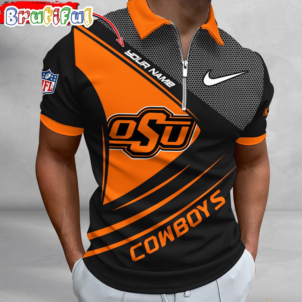 Sportswearmerch Oklahoma State Cowboys NCAA Personalized Zip Polo Shirt For Fan