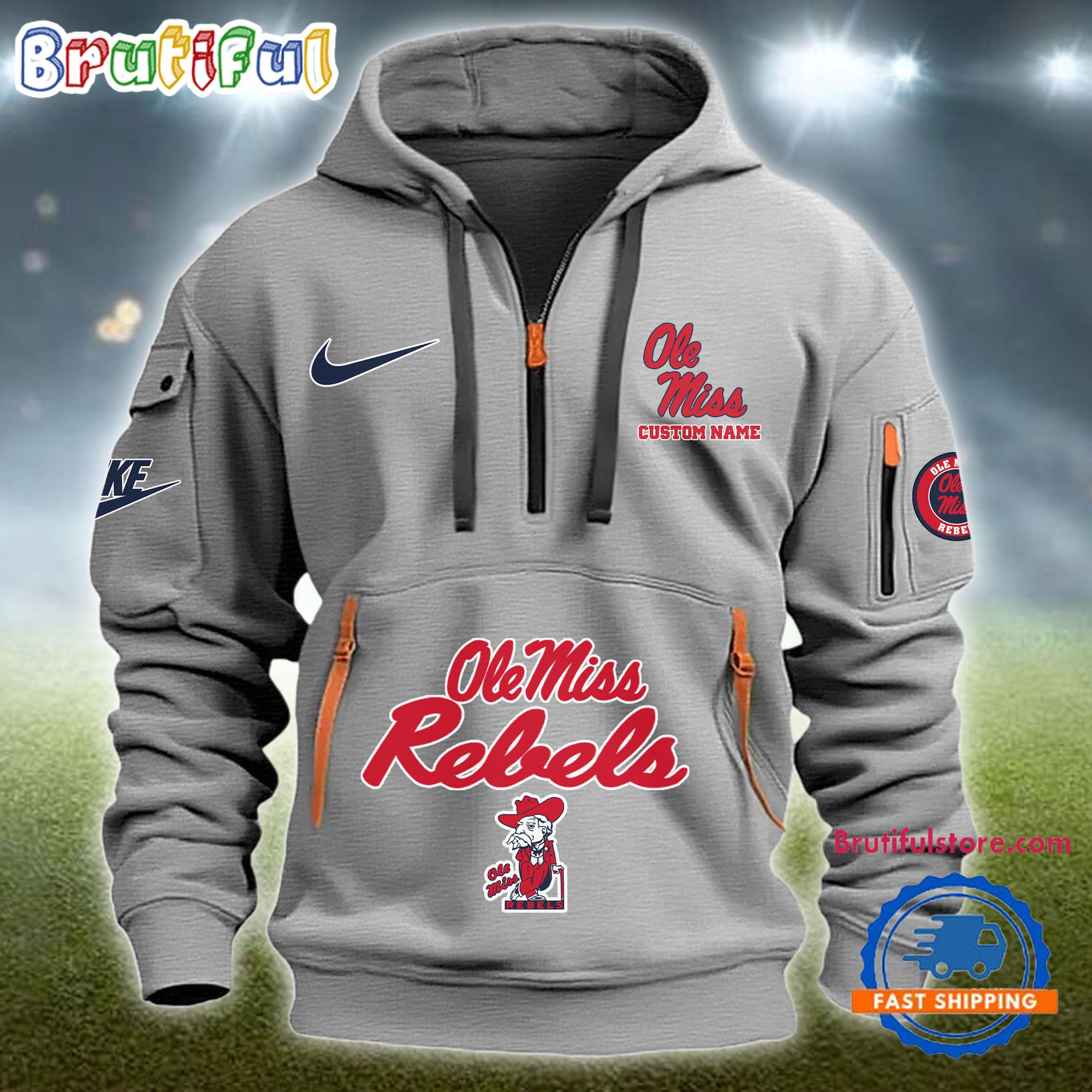 Sportswearmerch Ole Miss Rebels NCAA Half Zip Hoodie For Fan