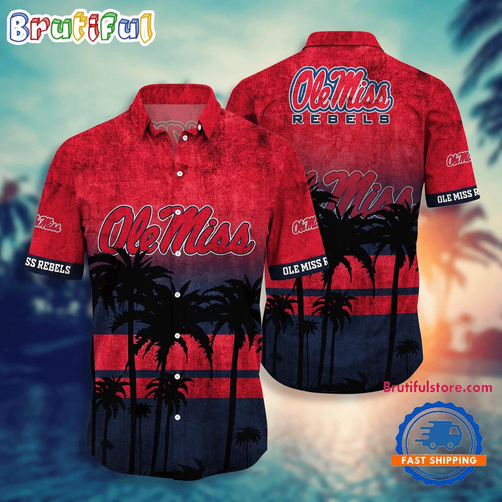 Sportswearmerch Ole Miss Rebels NCAA Palm Tree Tropical Summer Beach Hawaiian Shirt For Fan