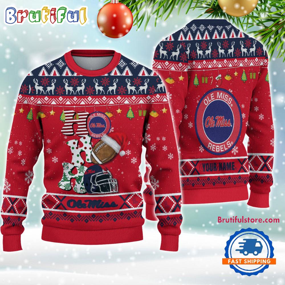 Sportswearmerch Ole Miss Rebels NCAA Personalized Christmas Sweater For Fan
