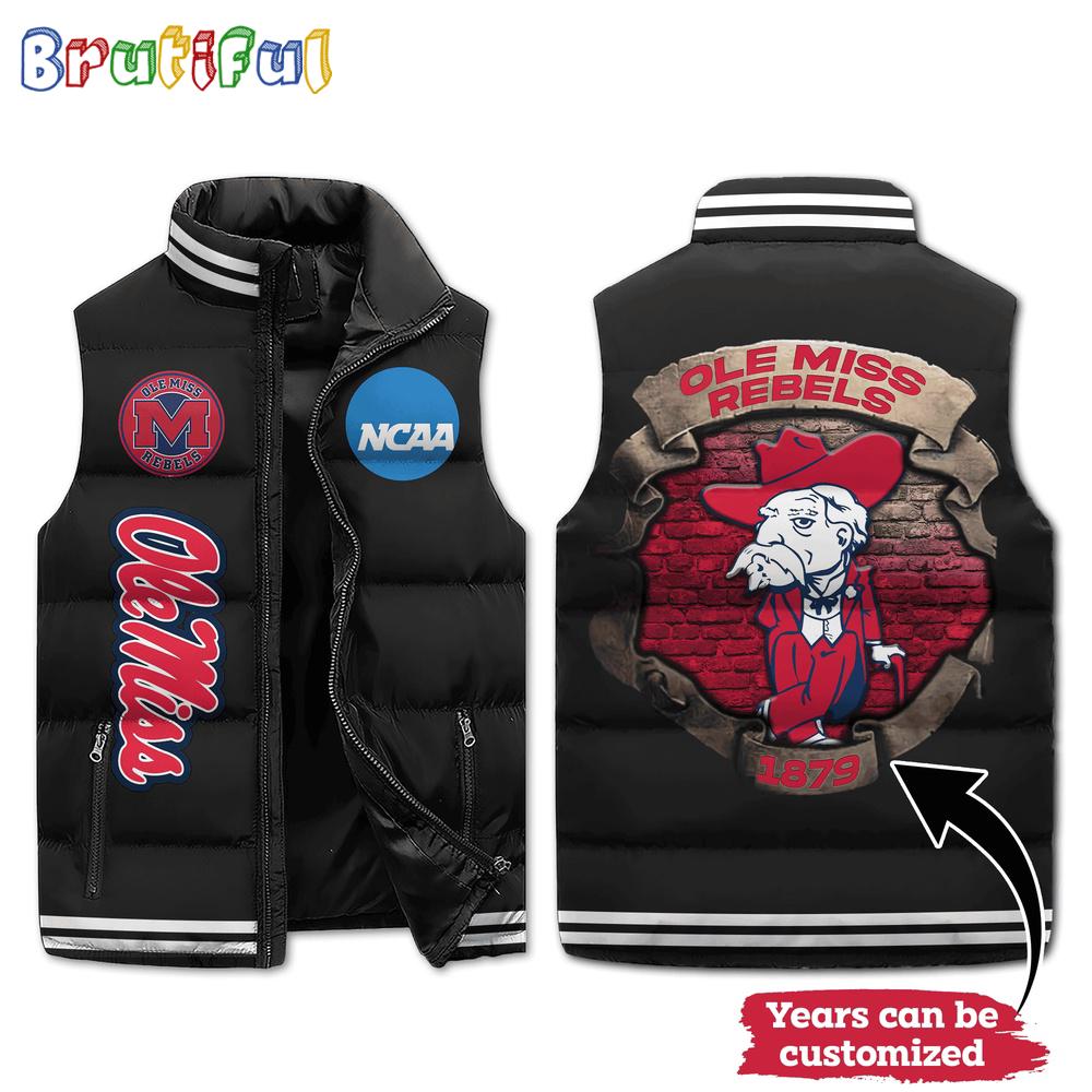 Sportswearmerch Ole Miss Rebels NCAA Sleeveless Puffer Jacket For Fan