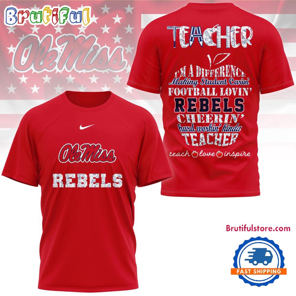 Sportswearmerch Ole Miss Rebels NCAA Teacher Pride T-Shirt For Fan