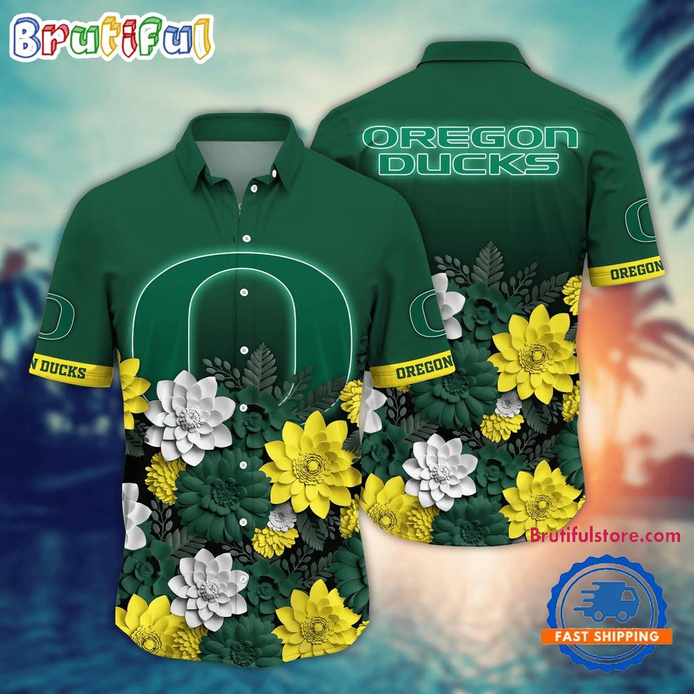 Sportswearmerch Oregon Ducks NCAA Flower Tropical Summer Beach Hawaiian Shirt For Fan