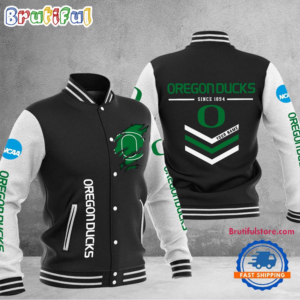 Sportswearmerch Oregon Ducks NCAA Personalized Personalized Baseball Jacket For Fan