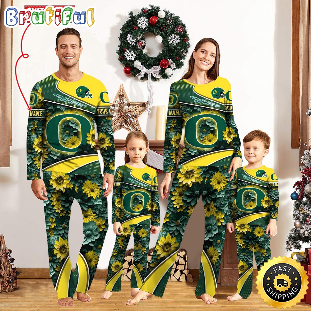 Sportswearmerch Oregon Ducks NCAA Sport Fans Personalized Pajamas Family For Fan