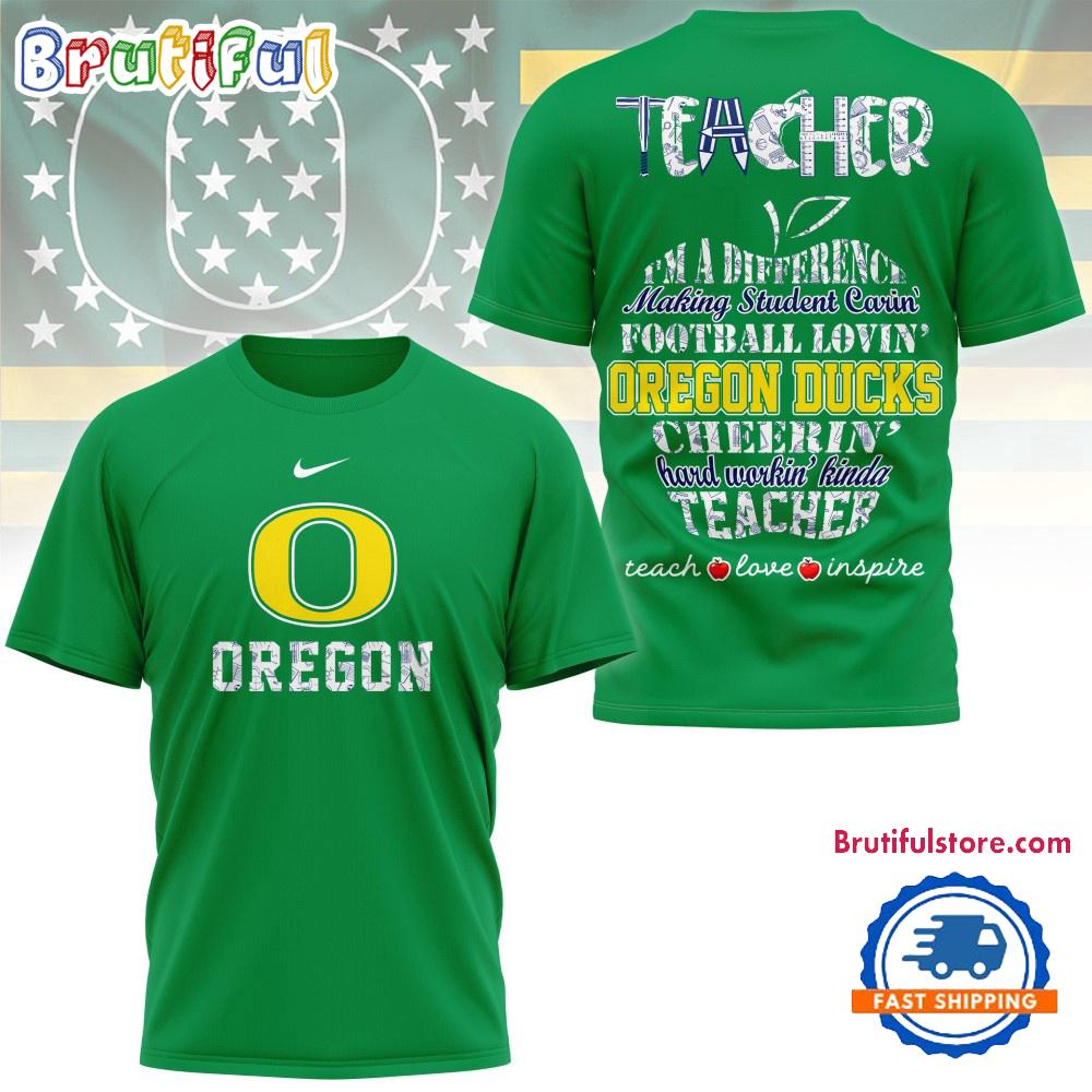 Sportswearmerch Oregon Ducks NCAA Teacher Teach Love Inspire T-Shirt For Fan