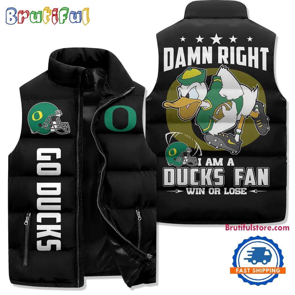 Sportswearmerch Oregon Oregon Ducks NCAA NCAA Sleeveless Puffer Jacket For Fan