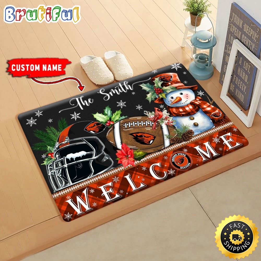 Sportswearmerch Oregon State Beavers NCAA Christmas Doormat For Fan