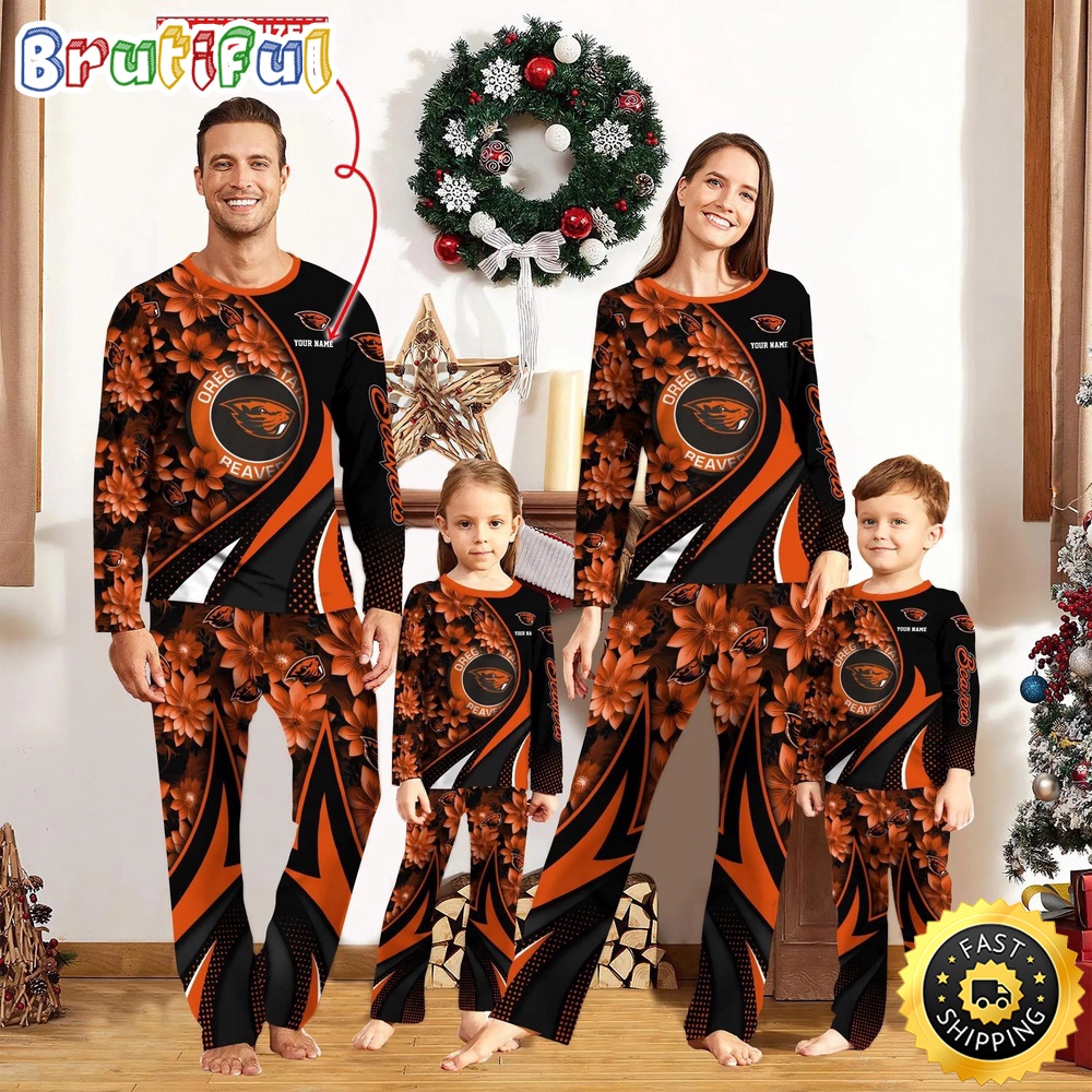 Sportswearmerch Oregon State Beavers NCAA Flower Personalized Pajamas Family For Fan