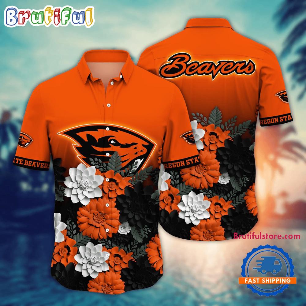 Sportswearmerch Oregon State Beavers NCAA Flower Tropical Summer Beach Hawaiian Shirt For Fan