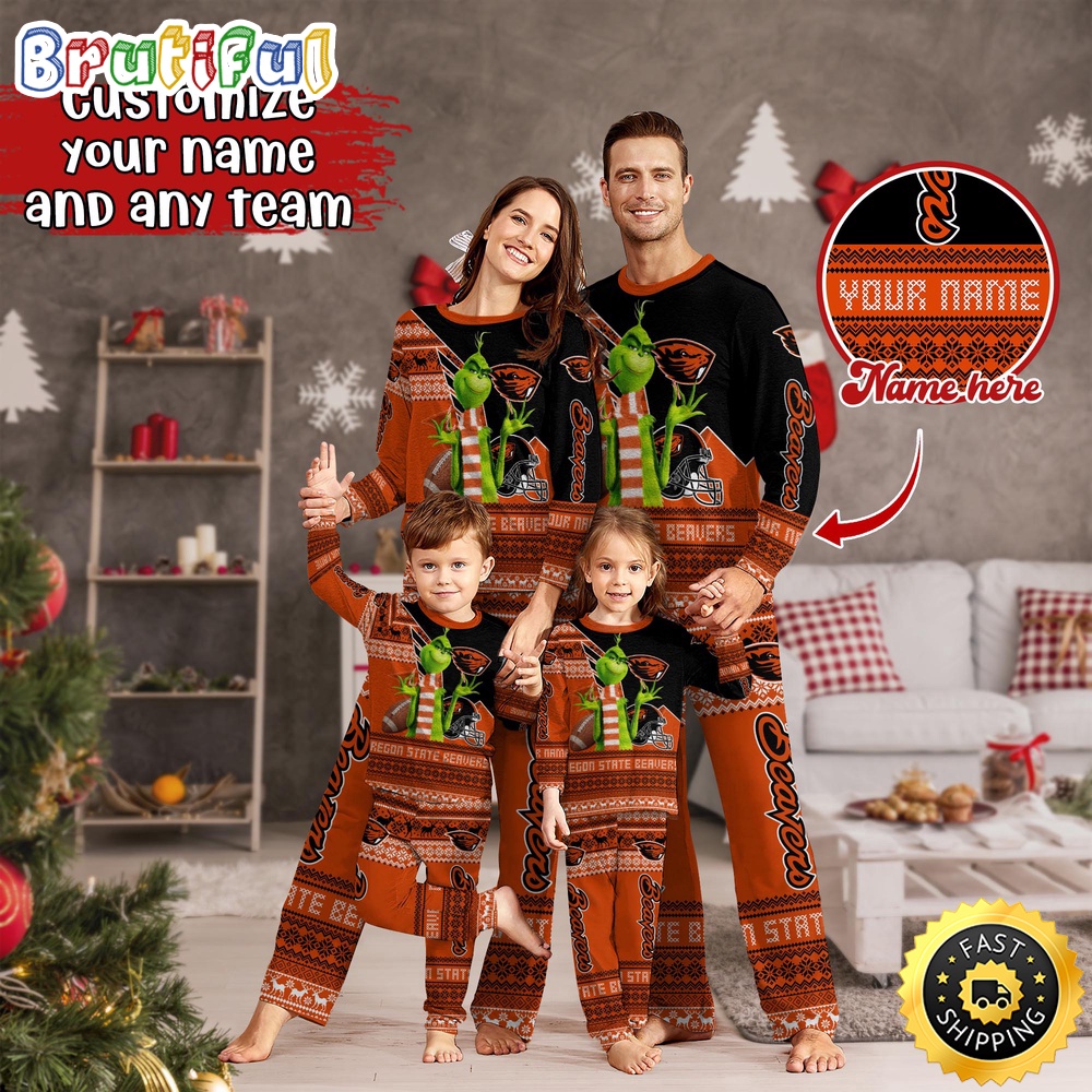 Sportswearmerch Oregon State Beavers NCAA Personalized Pajamas Family For Fan
