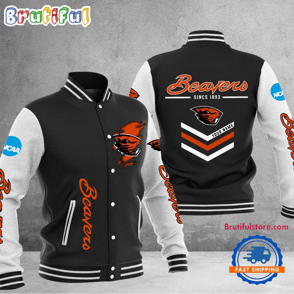 Sportswearmerch Oregon State Beavers NCAA Personalized Personalized Baseball Jacket For Fan