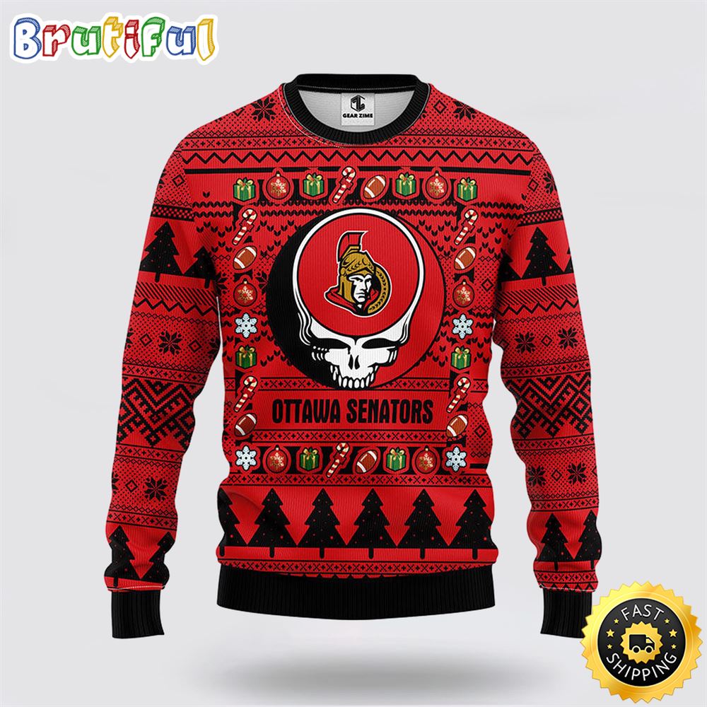 Sportswearmerch Ottawa Senators NHL Christmas Fleece Sweater For Fan