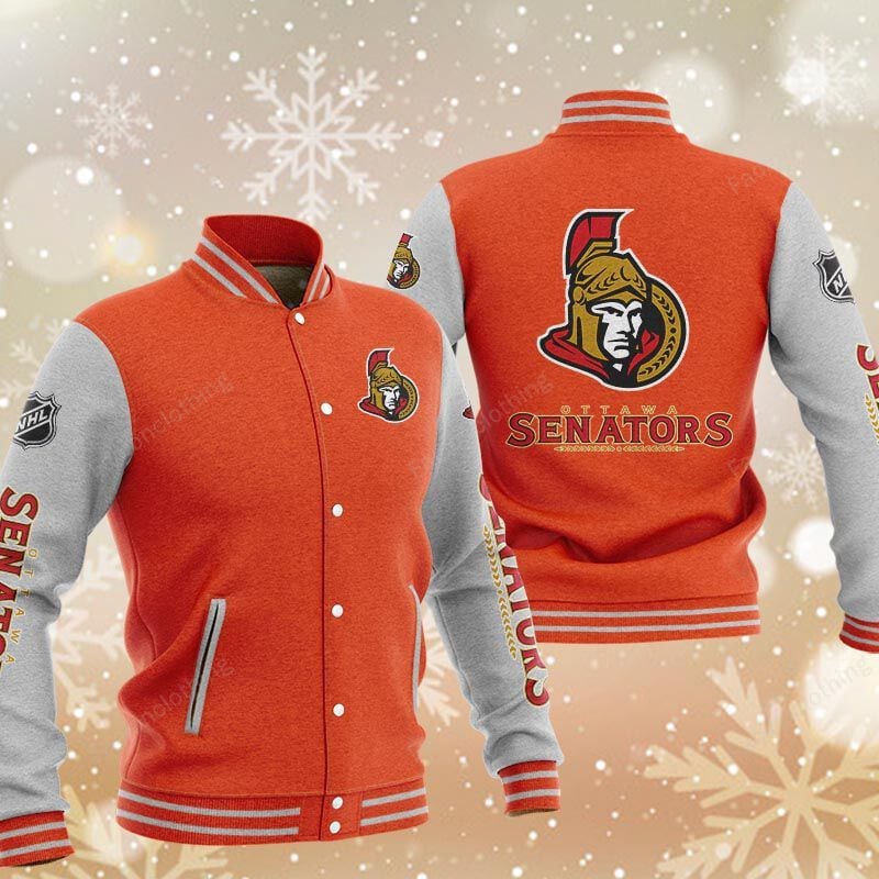 Sportswearmerch Ottawa Senators NHL Personalized Baseball Jacket For Fan