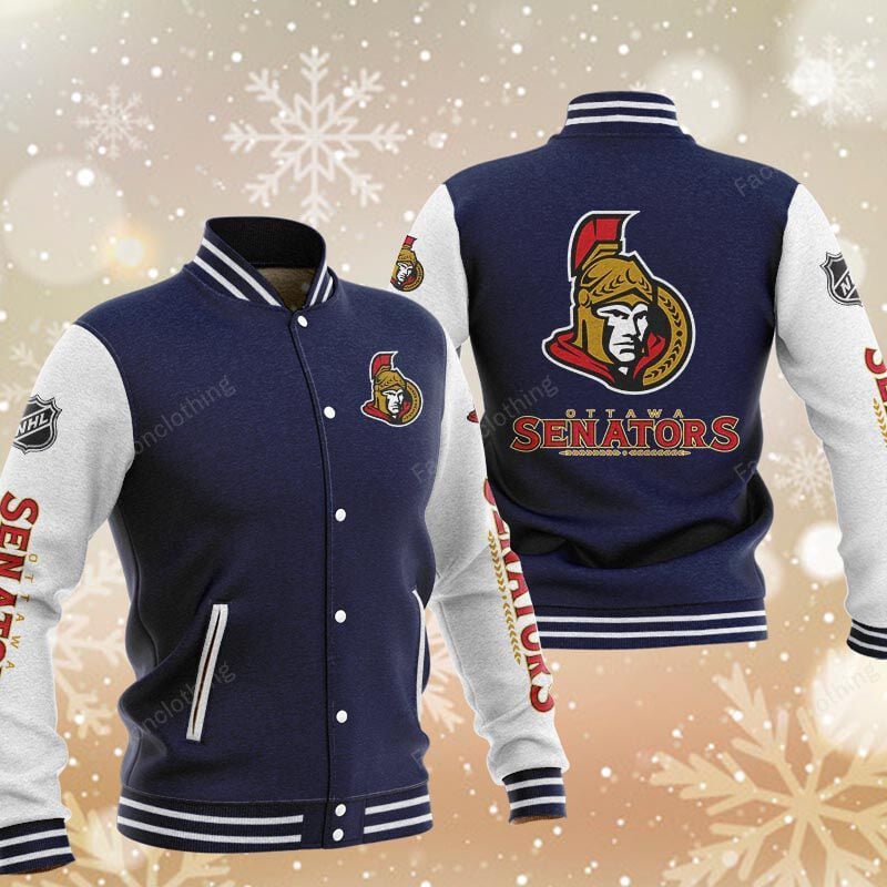 Sportswearmerch Ottawa Senators NHL Personalized Baseball Jacket For Fan