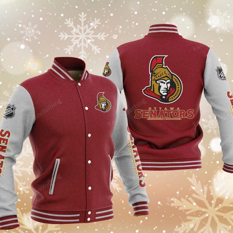Sportswearmerch Ottawa Senators NHL Personalized Baseball Jacket For Fan
