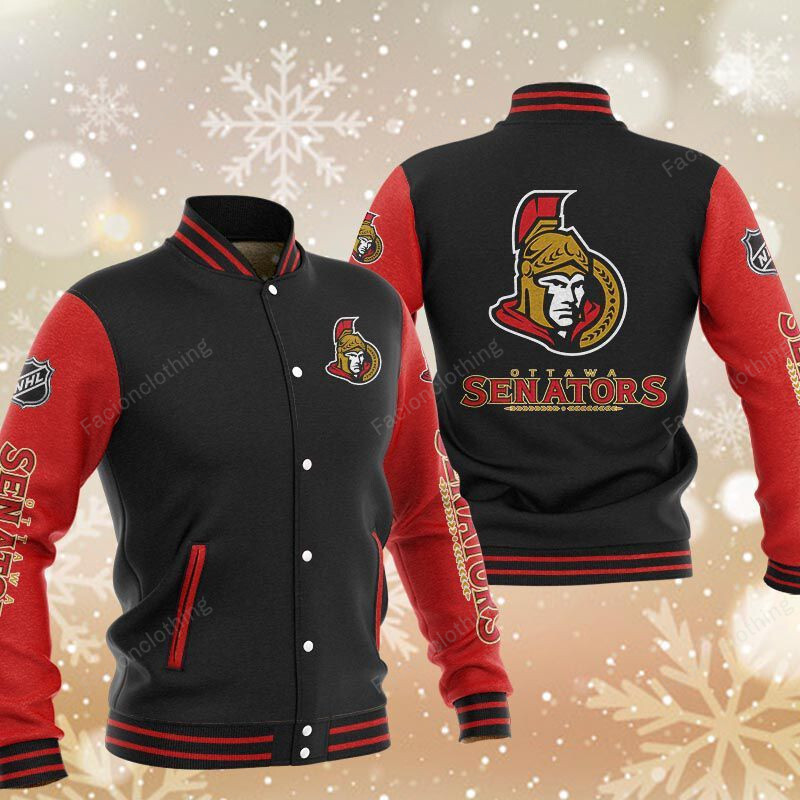 Sportswearmerch Ottawa Senators NHL Personalized Baseball Jacket For Fan
