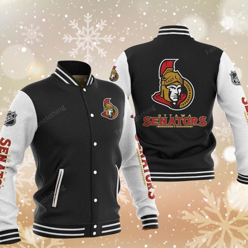 Sportswearmerch Ottawa Senators NHL Personalized Baseball Jacket For Fan