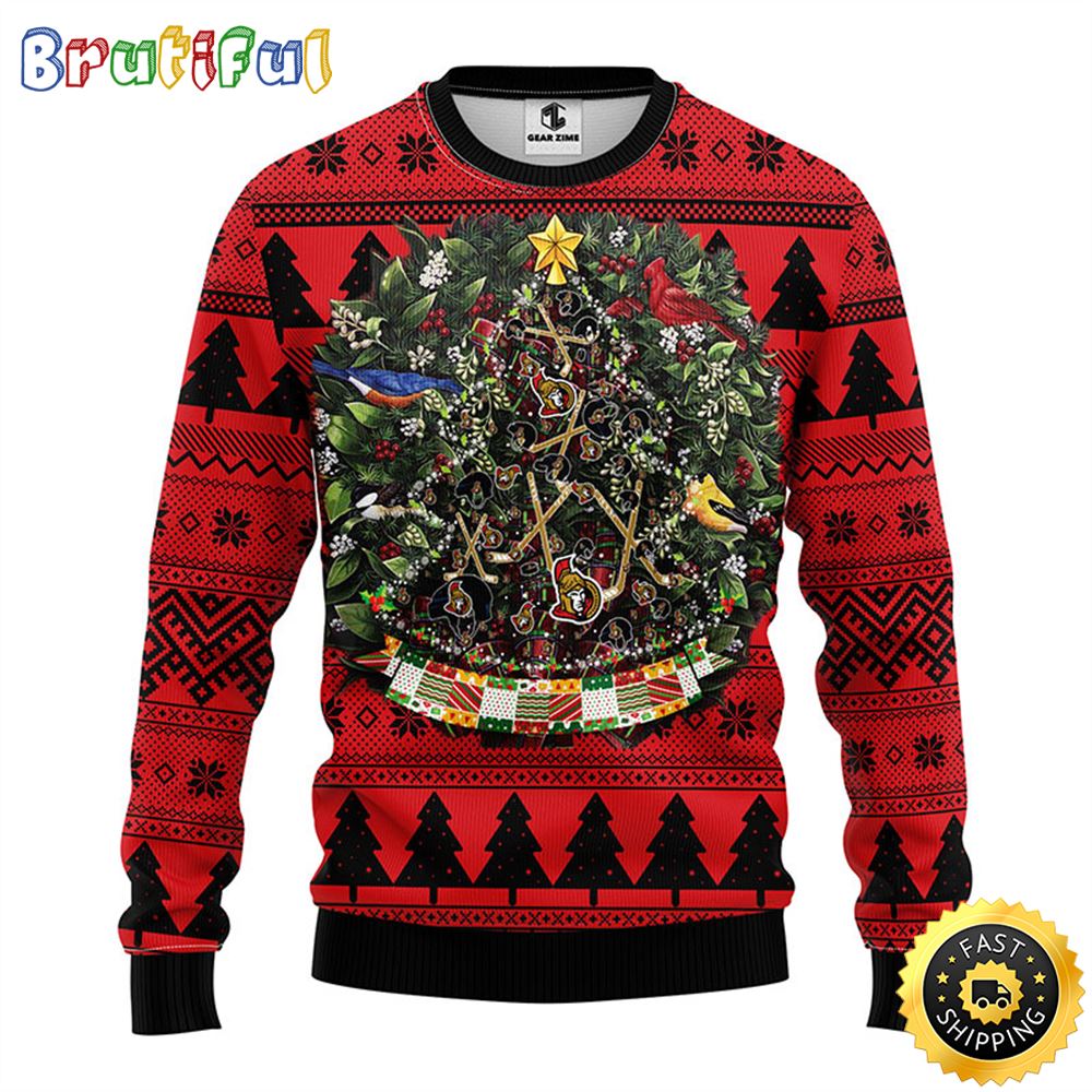 Sportswearmerch Ottawa Senators NHL Personalized Christmas Sweater For Fan