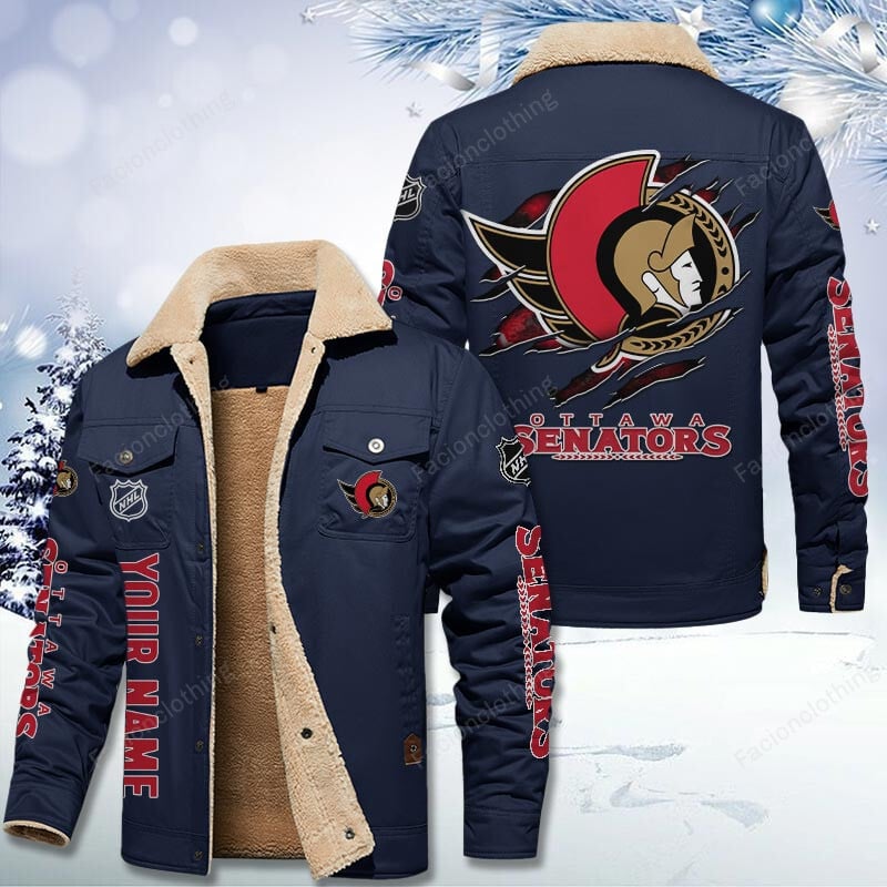 Sportswearmerch Ottawa Senators NHL Personalized Cotton Jacket For Fan