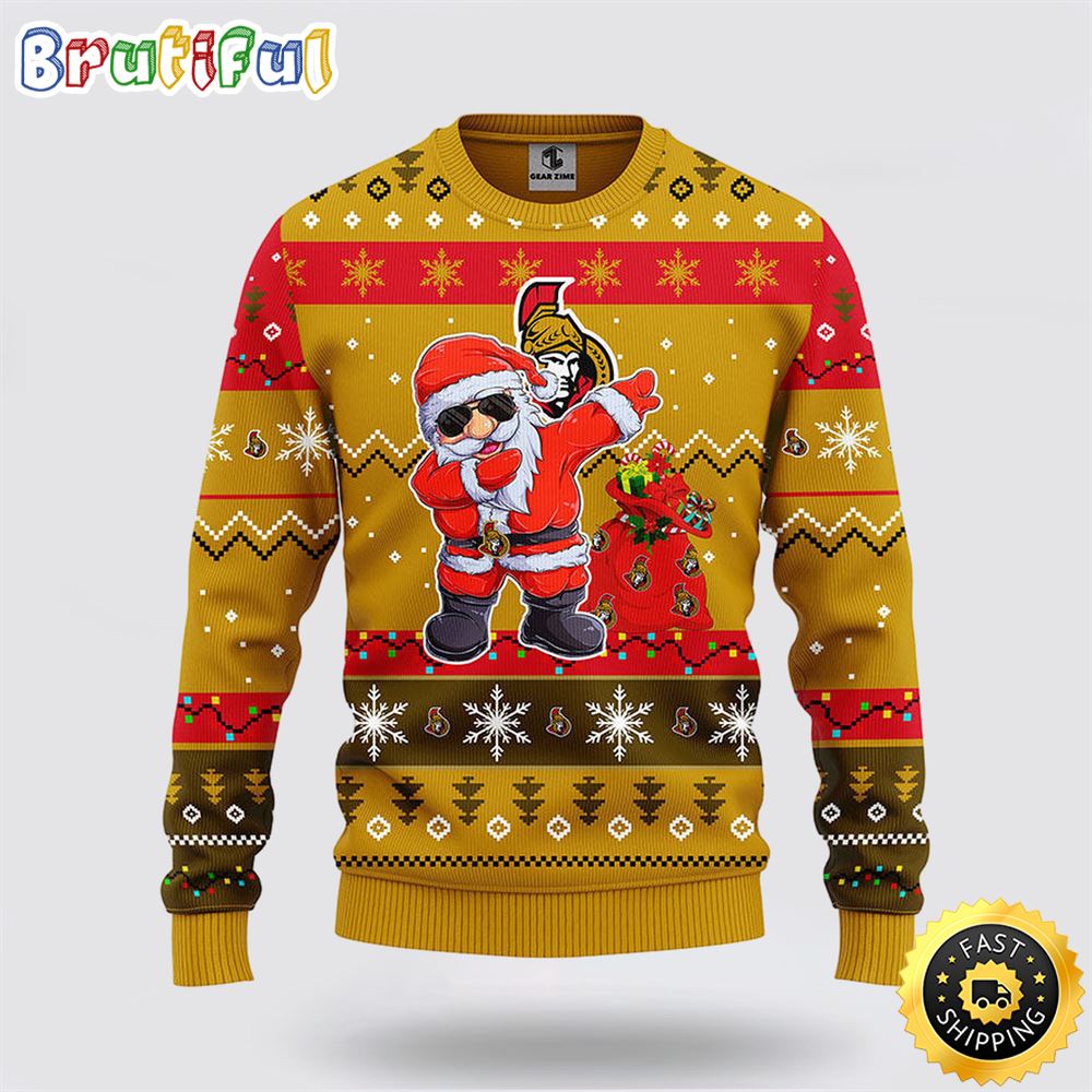 Sportswearmerch Ottawa Senators NHL Santa Claus Ugly Christmas Sweater For Fan