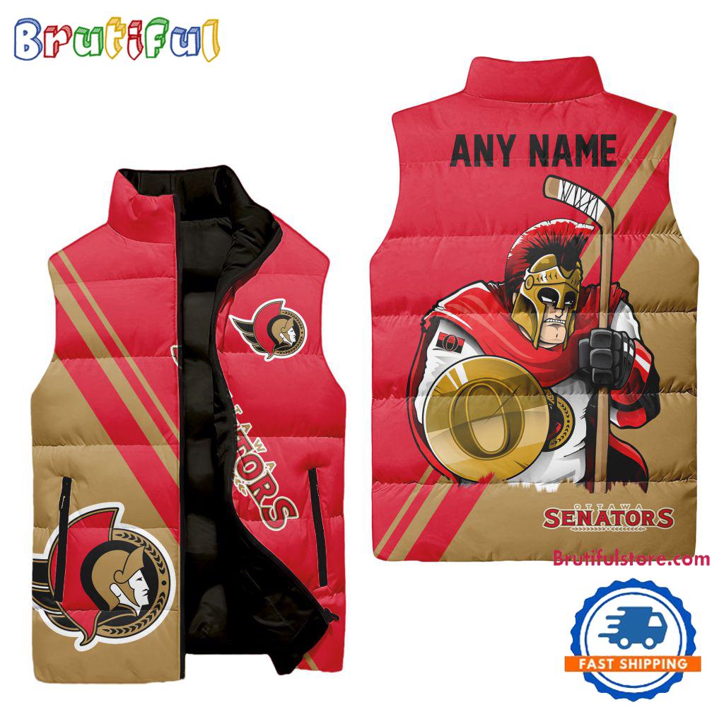 Sportswearmerch Ottawa Senators NHL Sleeveless Puffer Jacket For Fan