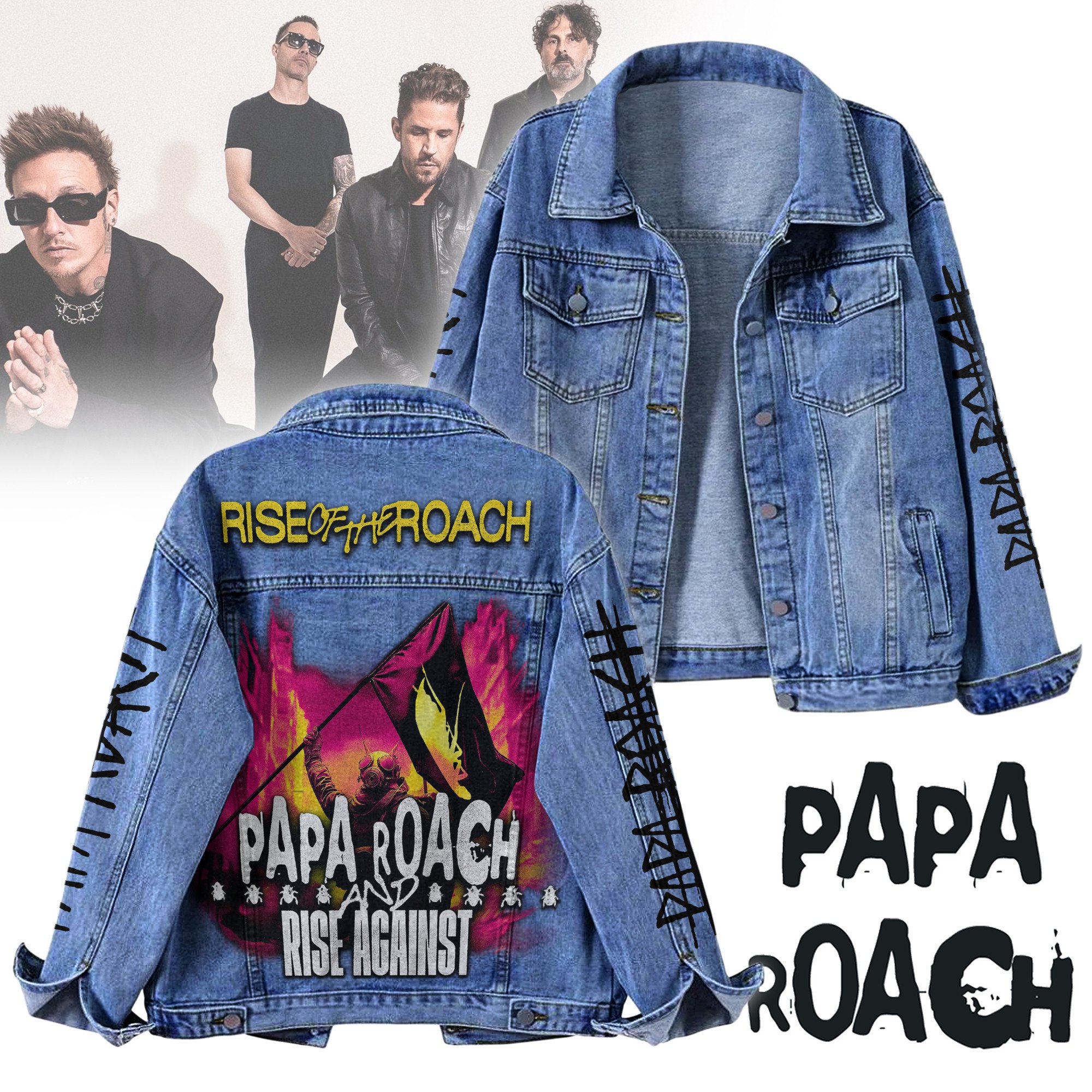 Sportswearmerch Papa Roach Denim Jacket Gift For Fans