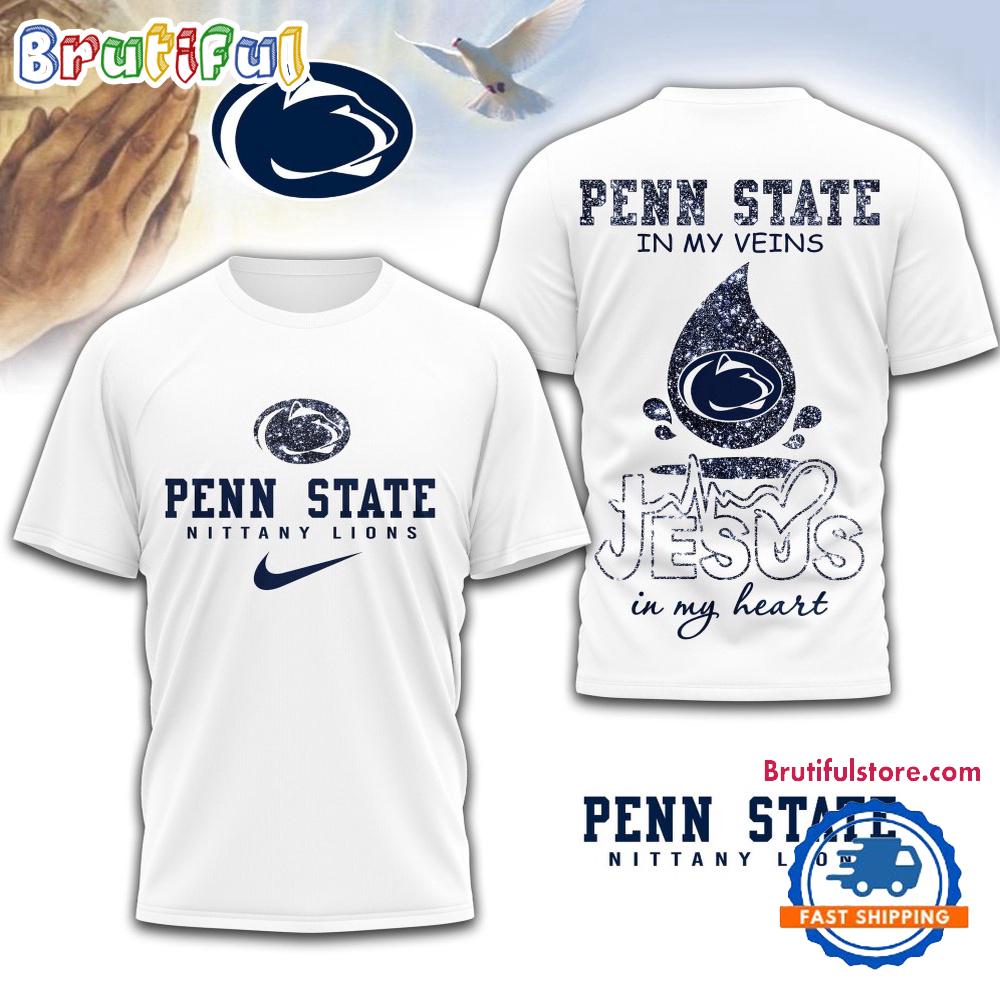 Sportswearmerch Penn State Nittany Lions NCAA Jesus In My Heart T-Shirt For Fan
