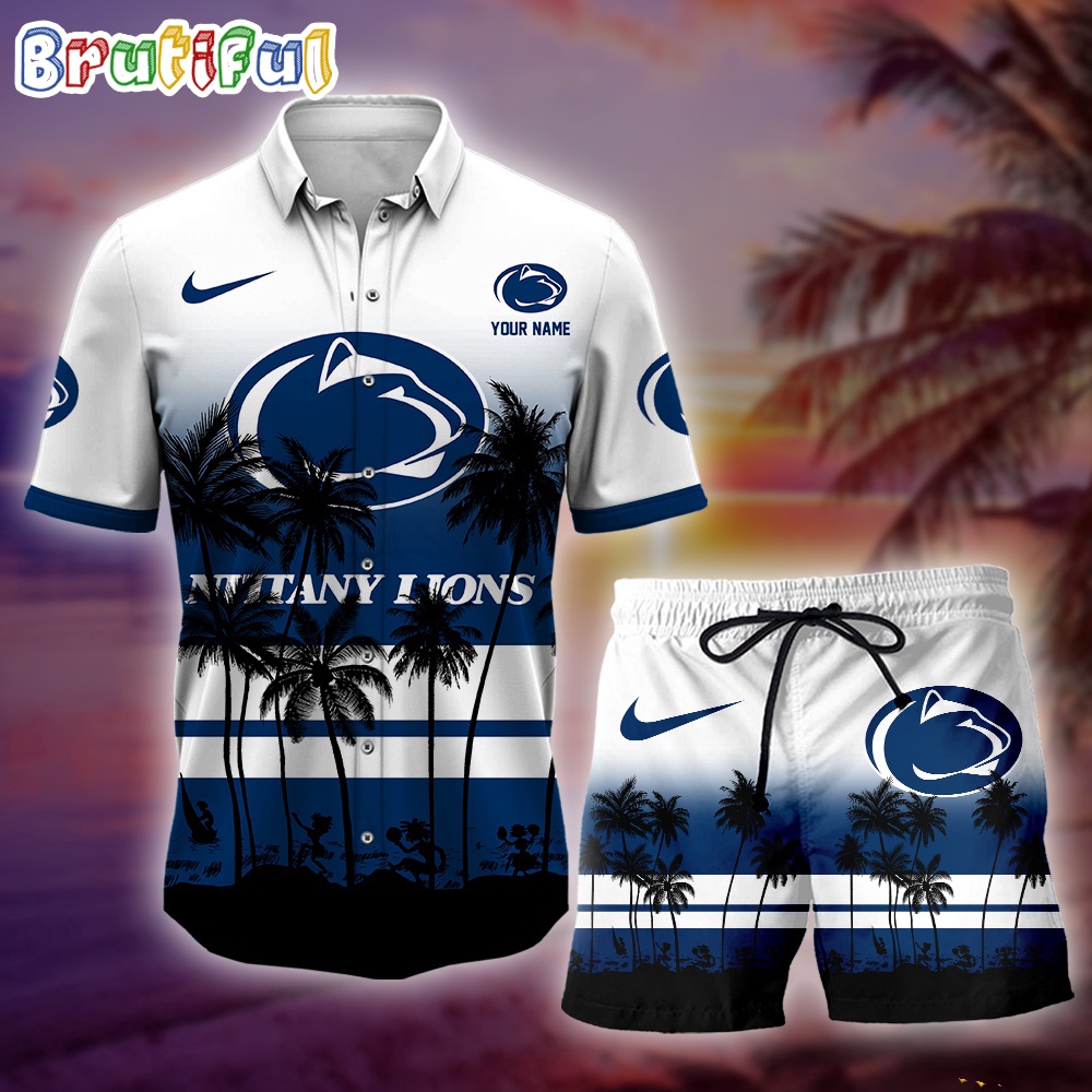 Sportswearmerch Penn State Nittany Lions NCAA Palm Tree Summer Personalized Set Short Set For Fan