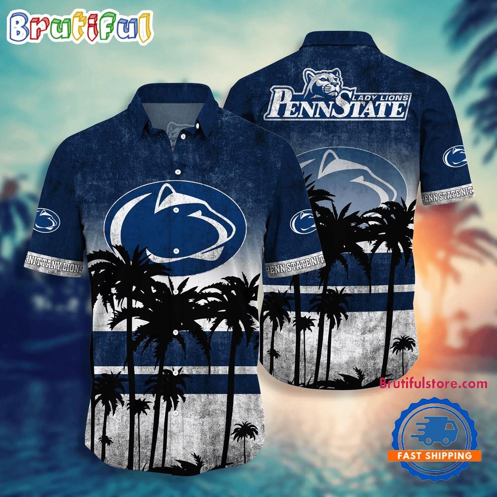 Sportswearmerch Penn State Nittany Lions NCAA Palm Tree Tropical Summer Beach Hawaiian Shirt For Fan