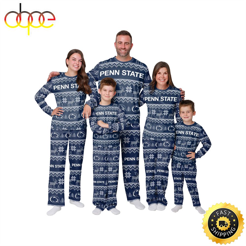 Sportswearmerch Penn State Nittany Lions NCAA Patterns Essentials Christmas Personalized Pajamas For Fan