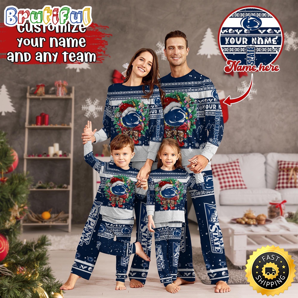 Sportswearmerch Penn State Nittany Lions NCAA Personalized Pajamas Family For Fan