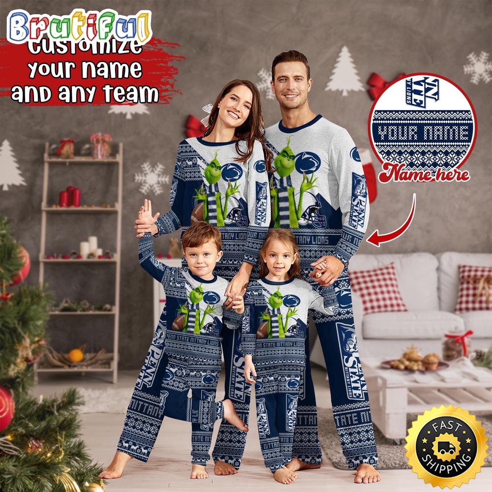 Sportswearmerch Penn State Nittany Lions NCAA Personalized Pajamas Family For Fan