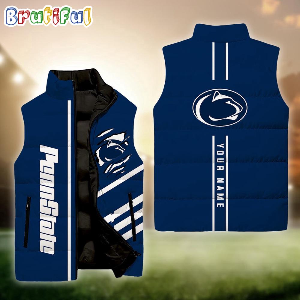 Sportswearmerch Penn State Nittany Lions NCAA Personalized Sleeveless Down Puffer Jacket For Fan